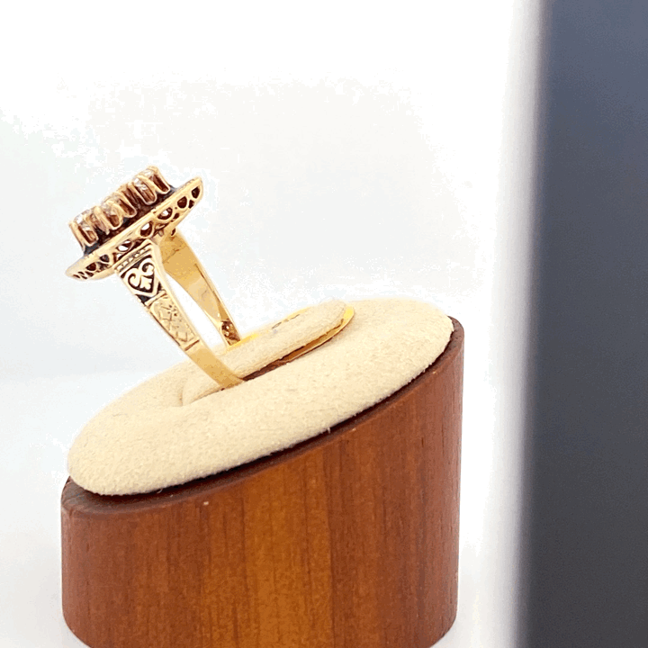Unveiling a Vintage Treasure: Antique Diamond &amp; Black Enamel Ring (On Consignment)