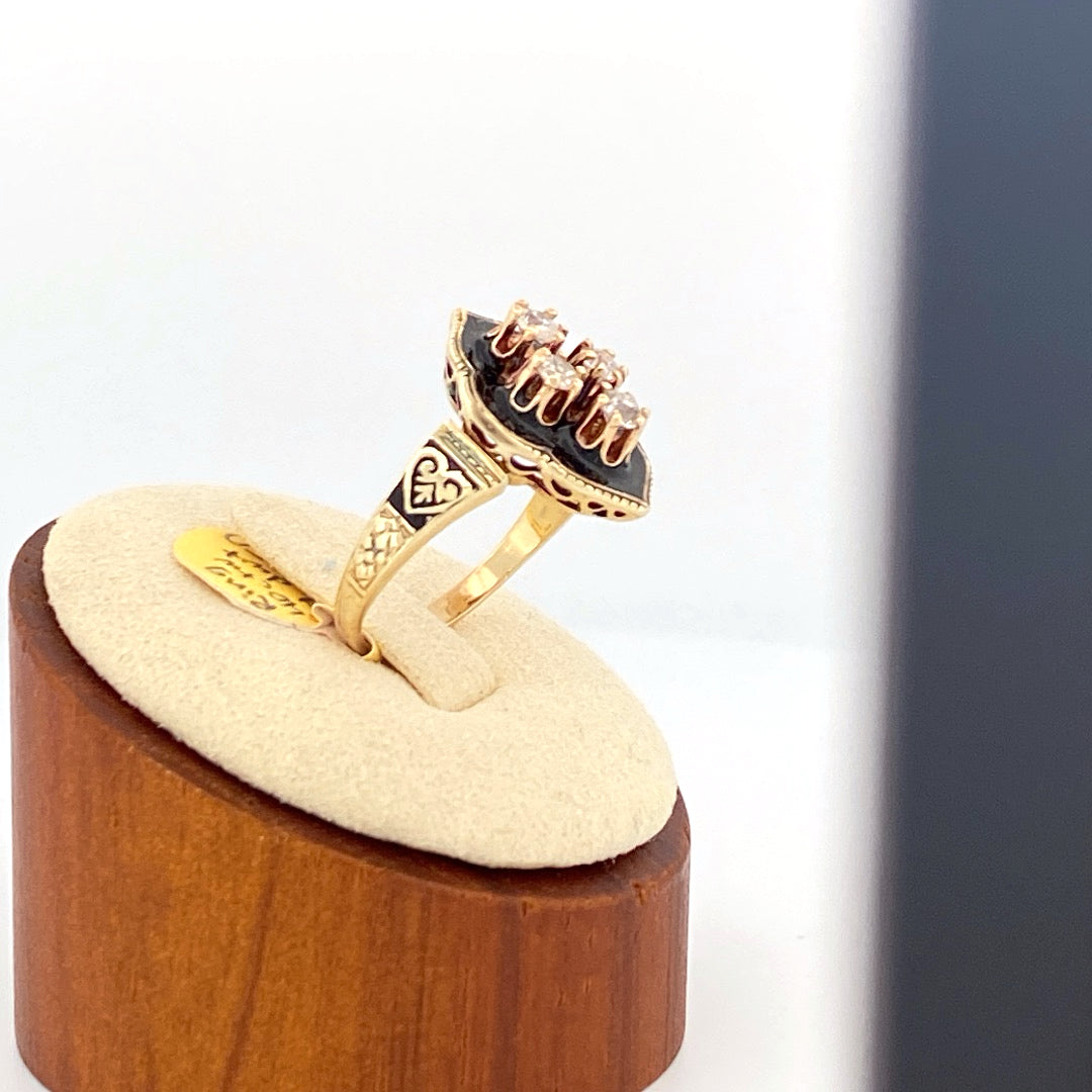 Unveiling a Vintage Treasure: Antique Diamond &amp; Black Enamel Ring (On Consignment)